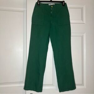 slim fit dress slacks Day at The Office Dark Green Wide Leg Trousers, Small - The Mint Julep Boutique main image 1